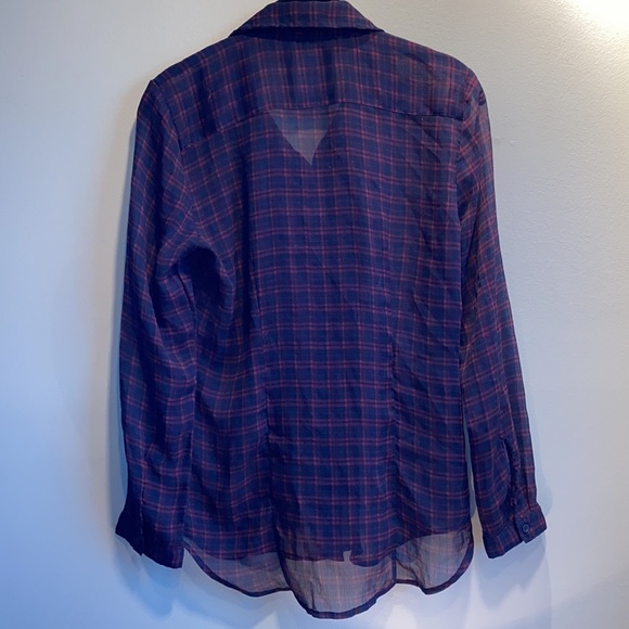AE Sheer Long Sleeve Button Up Sz:M - Picture 6 of 6